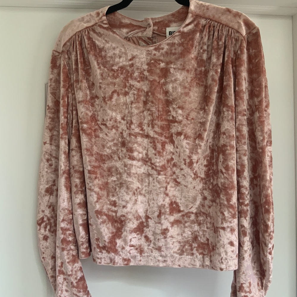 Bimba y Lola Velvet blush pink top